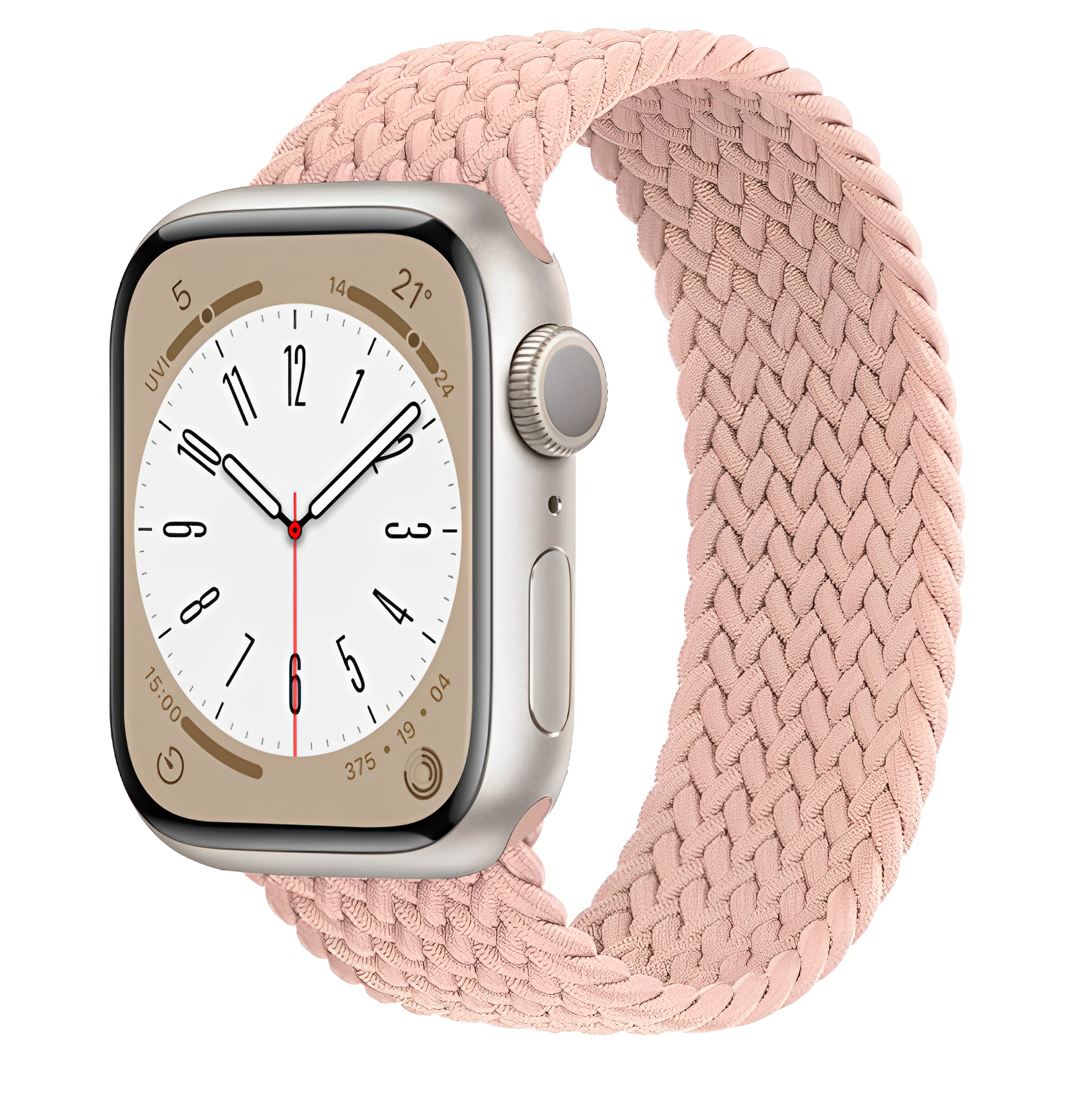Apple Watch Strap Solo Braided Pink Pink Sand
